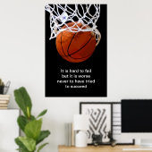 Moderne unieke Motivatie prijsopgave voor Basketba Poster (Thuiskantoor)
