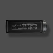 Moderne Unieke Naam & Monogram | Donkergrijs en zw Thermosbeker