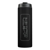 Moderne Unieke Naam & Monogram | Donkergrijs en zw Thermosbeker (Voorkant)