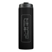 Moderne Unieke Naam & Monogram | Donkergrijs en zw Thermosbeker (Voorkant)