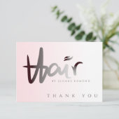 Moderne Unieke Professionele Faux Hair Typografie Bedankkaart (Staand voorkant)