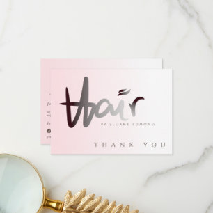 Moderne Unieke Professionele Faux Hair Typografie Bedankkaart