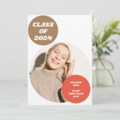 Moderne unieke retro esthetische foto Afstuderen Aankondiging (Staand voorkant)