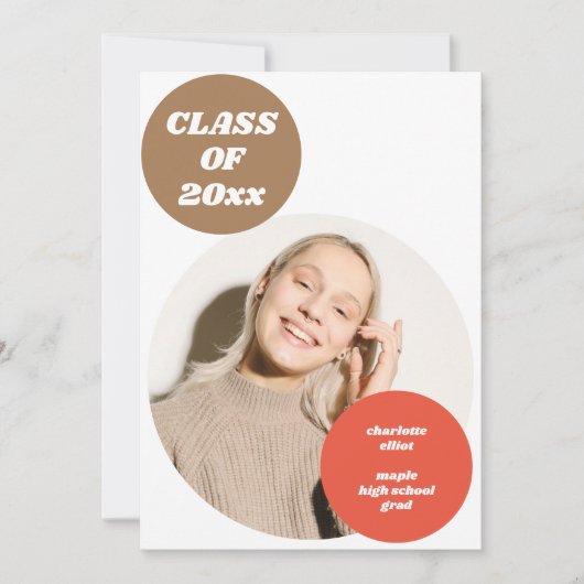 Moderne unieke retro esthetische foto Afstuderen Aankondiging (Voorkant)