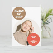 Moderne unieke retro esthetische foto Afstuderen Aankondiging (Staand voorkant)