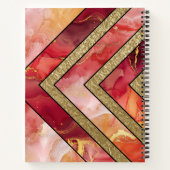 Moderne Unieke Rode Gouden Geometrische Gepersonal Notitieboek (Achterkant)