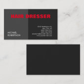 Moderne, unieke rode grijze haarstressser visitekaartje (Voorkant / Achterkant)