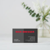 Moderne, unieke rode grijze haarstressser visitekaartje (Staand voorkant)