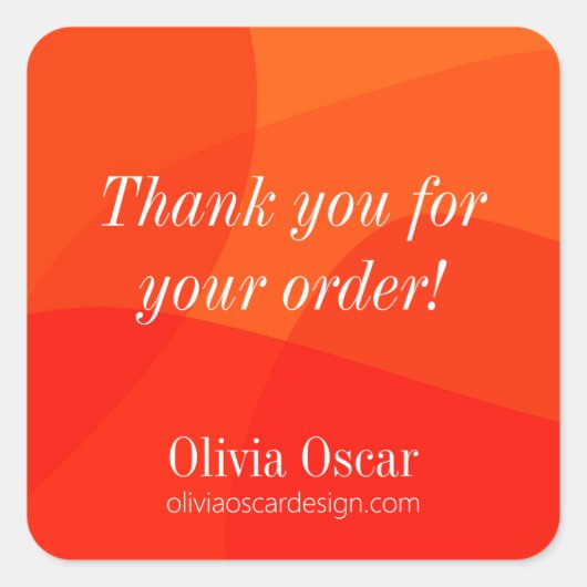 Moderne unieke rode Sinaasappel Abstracte kunst da Vierkante Sticker (Voorkant)