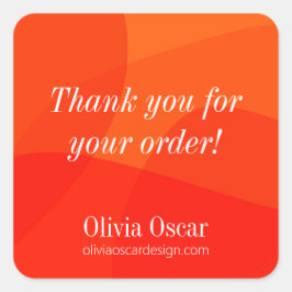 Moderne unieke rode Sinaasappel Abstracte kunst da Vierkante Sticker