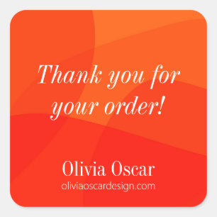 Moderne unieke rode Sinaasappel Abstracte kunst da Vierkante Sticker