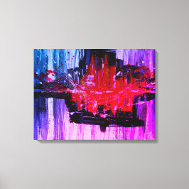 Moderne, unieke rode, zwarte rode, Abstracte kunst Canvas Afdruk