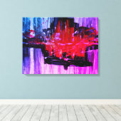 Moderne, unieke rode, zwarte rode, Abstracte kunst Canvas Afdruk (Insitu (Houten vloer))