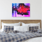 Moderne, unieke rode, zwarte rode, Abstracte kunst Canvas Afdruk (Insitu (Slaapkamer))