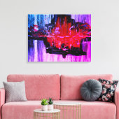 Moderne, unieke rode, zwarte rode, Abstracte kunst Canvas Afdruk (Insitu (Woonkamer))