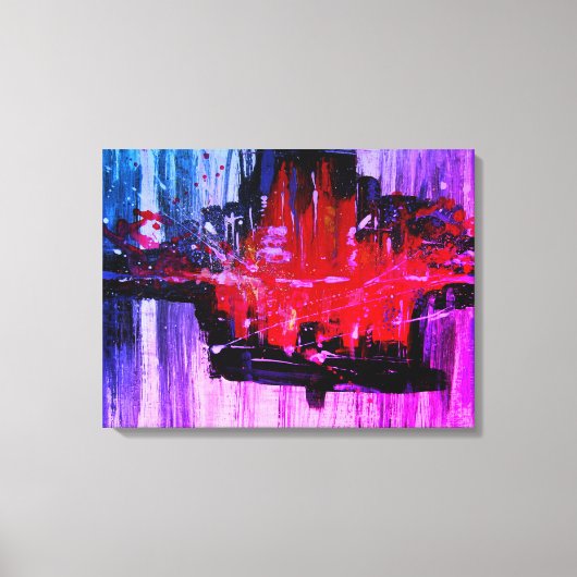 Moderne, unieke rode, zwarte rode, Abstracte kunst Canvas Afdruk (Voorkant)