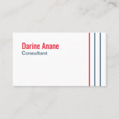 Moderne Unieke Rood & Blauwe Stripes Professioneel Visitekaartje (Voorkant)