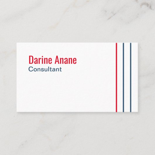 Moderne Unieke Rood & Blauwe Stripes Professioneel Visitekaartje (Voorkant)