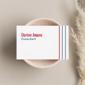 Moderne Unieke Rood & Blauwe Stripes Professioneel Visitekaartje
