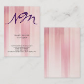 Moderne, unieke roze monogram professioneel visitekaartje (Voorkant / Achterkant)