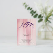 Moderne, unieke roze monogram professioneel visitekaartje (Staand voorkant)