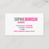 Moderne, unieke, roze wit visitekaartje (Voorkant)