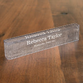 Moderne, unieke Rustige houten patroon Naambordje (Zijkant)