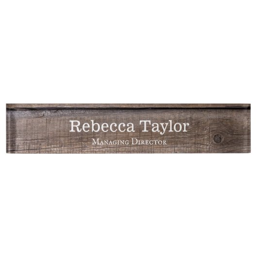 Moderne, unieke Rustige houten patroon Naambordje (Voorkant)