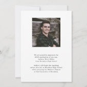 Moderne unieke scriptoverlay twee foto afstuderen  aankondiging (Achterkant)