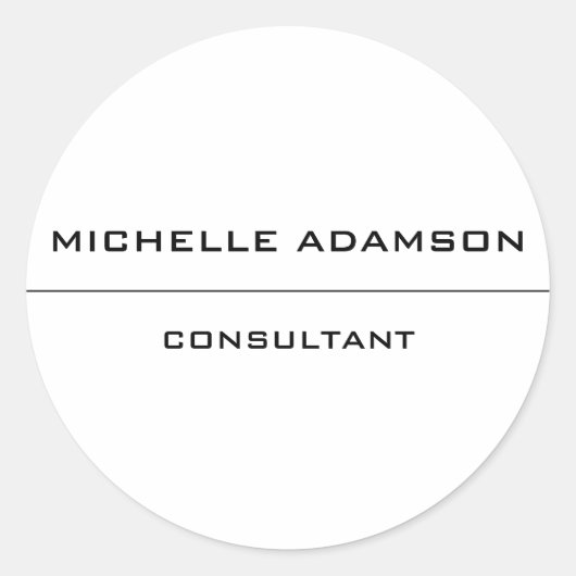 Moderne unieke speciale minimalistische ronde sticker (Voorkant)