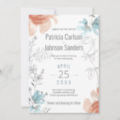 Moderne unieke stoffige blauwe perzik en grijze br kaart (Voorkant)