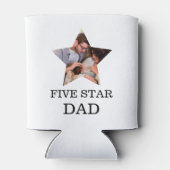 Moderne unieke vaderdag Vijf ster pa 1 foto Blikjeskoeler (Achterkant)
