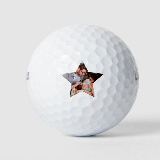 Moderne unieke vaderdag Vijf ster pa 1 foto Golfballen (Voorkant)