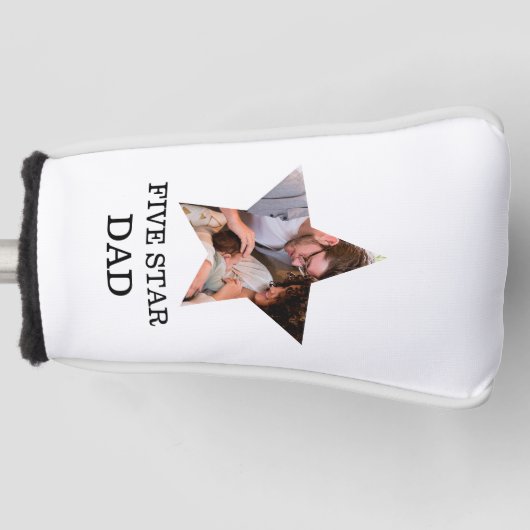 Moderne unieke vaderdag Vijf ster pa 1 foto Golfheadcover (Voorkant)