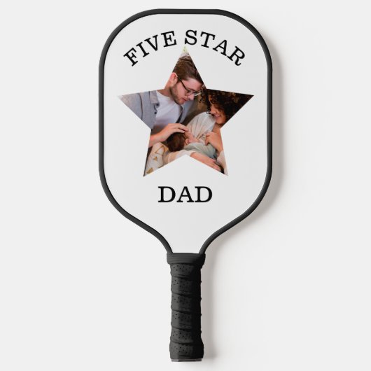 Moderne unieke vaderdag Vijf ster pa 1 foto Pickleball Paddle (Voorkant)