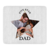 Moderne unieke vaderdag Vijf ster pa 1 foto Snijplank (Voorkant)