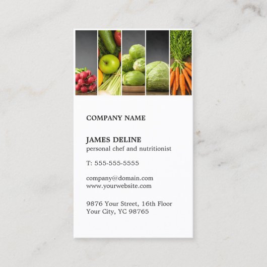 Moderne, unieke vegeteerbare persoonlijke Chef Nut Visitekaartje (Voorkant)