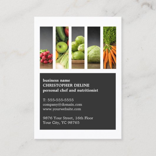 Moderne, unieke vegeteerbare persoonlijke Chef Nut Visitekaartje (Voorkant)