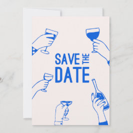 Moderne unieke vet funky Save the Date Wedding Kaart