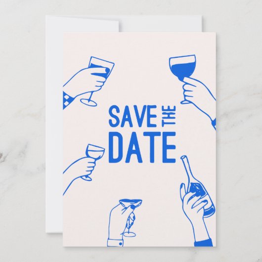 Moderne unieke vet funky Save the Date Wedding Kaart (Achterkant)