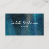 Moderne unieke Waterverf Blauw Groen Minimalist Visitekaartje (Voorkant)