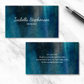Moderne unieke Waterverf Blauw Groen Minimalist Visitekaartje