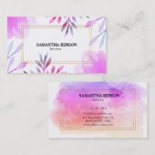 Moderne unieke Waterverf Visitekaartje (Voorkant / Achterkant)