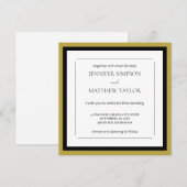 Moderne unieke wit zwart goud minimalistische brui kaart (Voorkant / Achterkant)