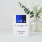 Moderne unieke witte monogram Visitekaartje (Staand voorkant)