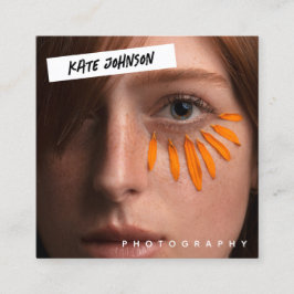 Moderne unieke zakelijke Logo fotograaf foto Vierkante Visitekaartje