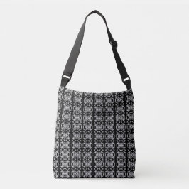 Moderne unieke zwarte en lichte zilveren patroon crossbody tas
