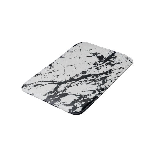 Moderne, unieke zwarte marmer stone pattern badmat (Gekanteld)