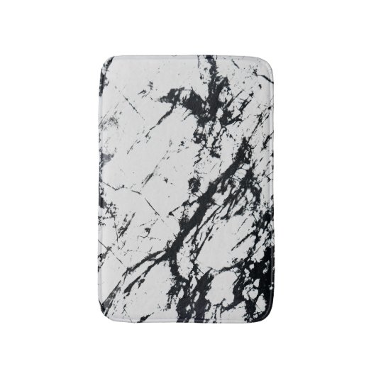 Moderne, unieke zwarte marmer stone pattern badmat (Voorkant Verticaal)