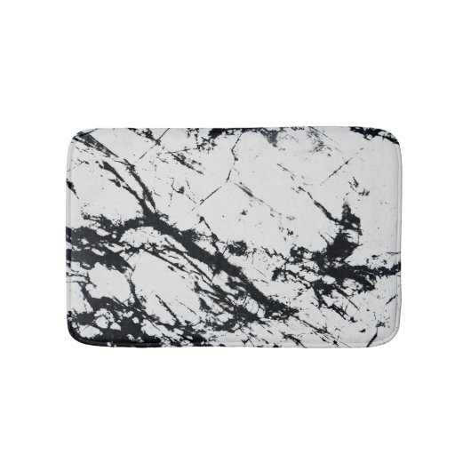 Moderne, unieke zwarte marmer stone pattern badmat (Voorkant)